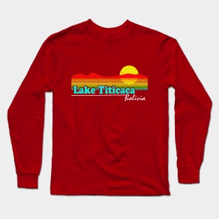 Funny - Lake Titicaca, Boliva (80's vintage look) Long Sleeve T-Shirt